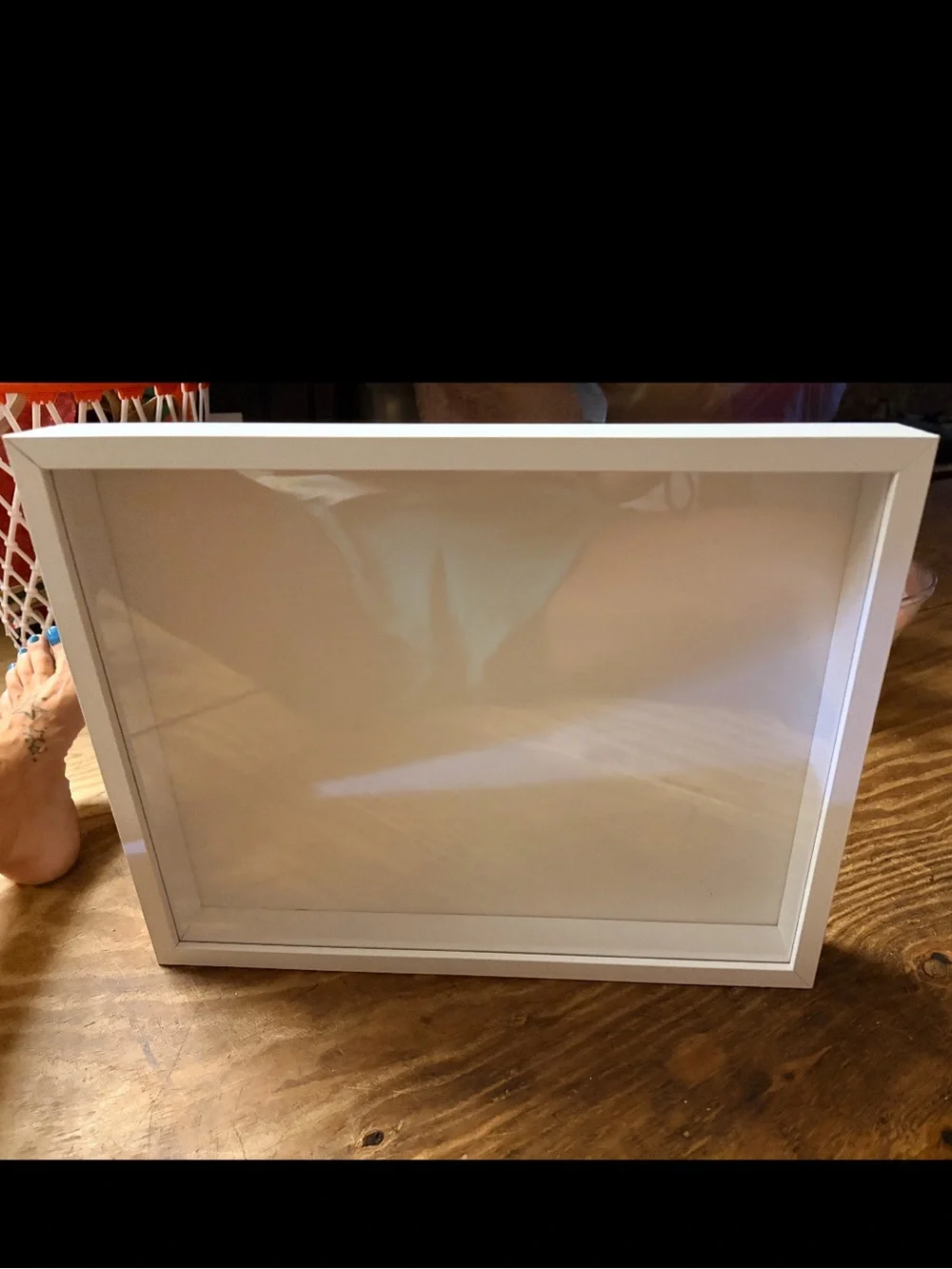 White Decorative Shadow Box Frame - Home Accents ( photo frame of box)